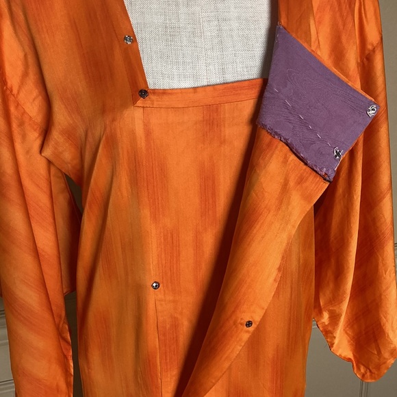 Burnt orange homemade kimono snap dress - Picture 8 of 11